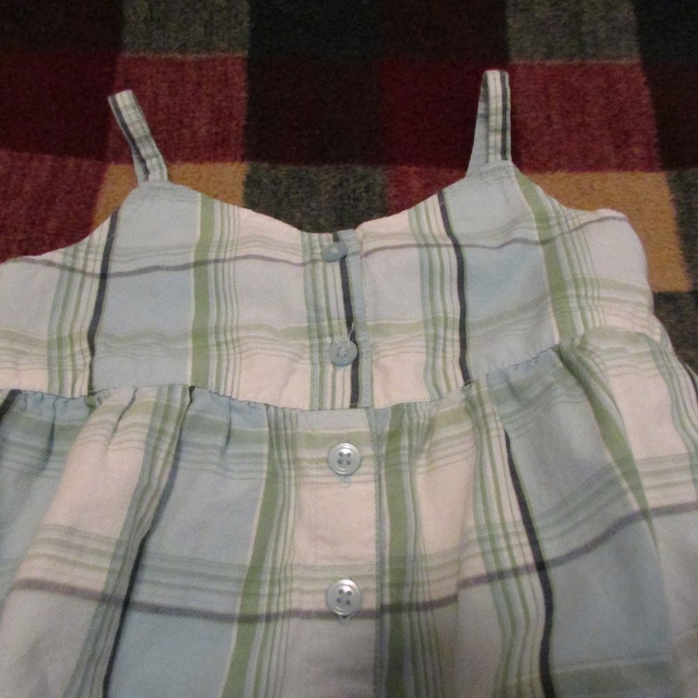 Old Navy Mint Green Plaid Sleeveless Summer Dress for Little Girls